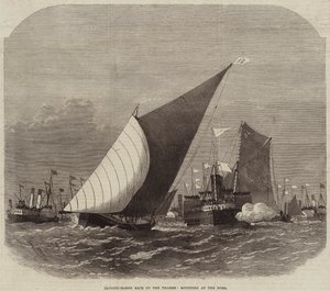 Sailing-Barge Race no Tamisa, arredondando no Nore